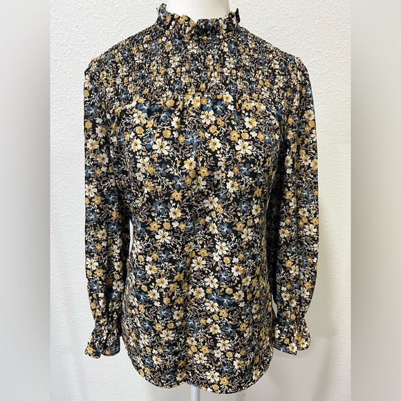 LILY WHITE Floral Long Sleeve Blouse EUC - Picture 1 of 7